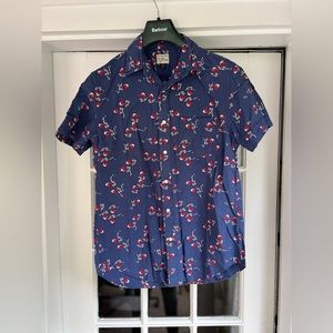 J Crew Small Seersucker Blue Print Button Down